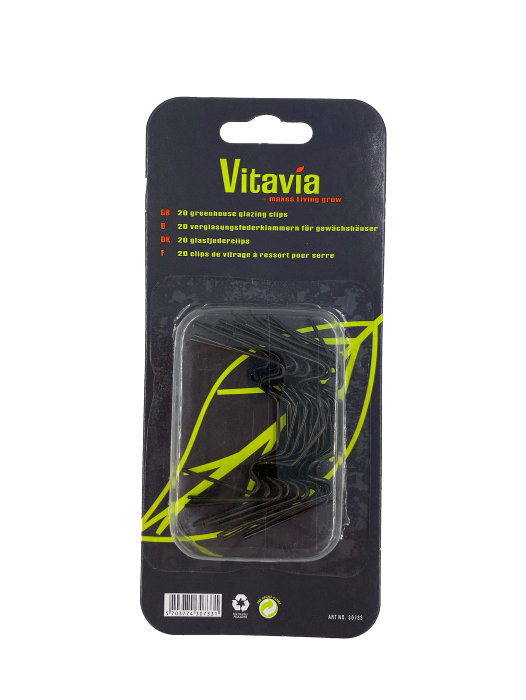 Glasclips Växthus Svart 20-pack Vitavia